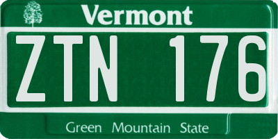 VT license plate ZTN176