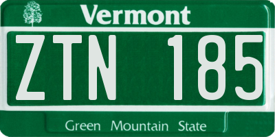 VT license plate ZTN185
