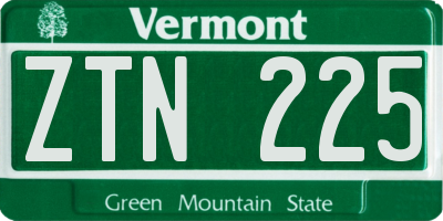 VT license plate ZTN225