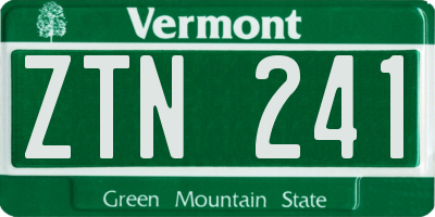 VT license plate ZTN241