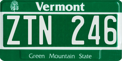 VT license plate ZTN246
