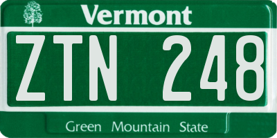 VT license plate ZTN248