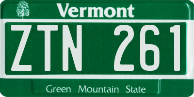 VT license plate ZTN261