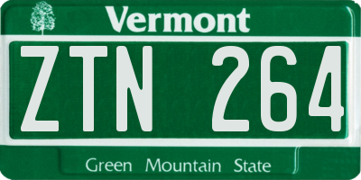 VT license plate ZTN264