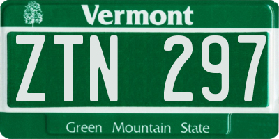 VT license plate ZTN297
