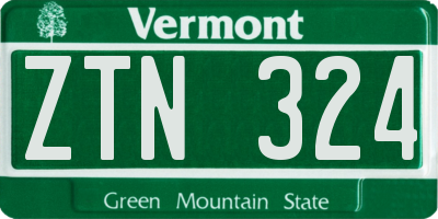 VT license plate ZTN324