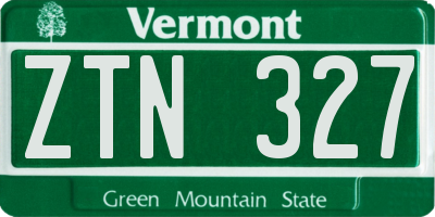 VT license plate ZTN327
