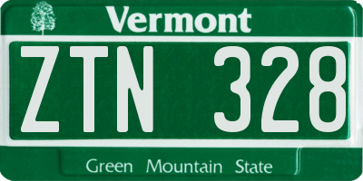 VT license plate ZTN328