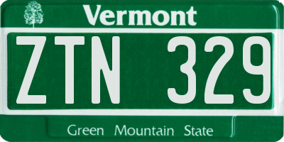 VT license plate ZTN329