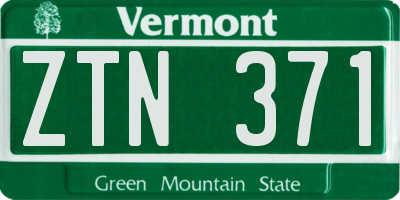 VT license plate ZTN371