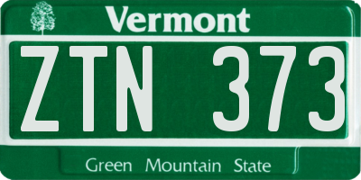 VT license plate ZTN373