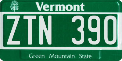 VT license plate ZTN390