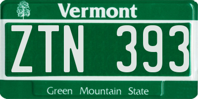 VT license plate ZTN393