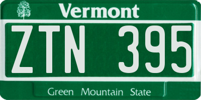 VT license plate ZTN395