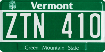 VT license plate ZTN410