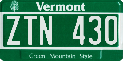 VT license plate ZTN430