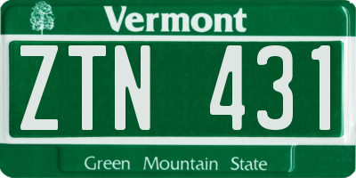VT license plate ZTN431
