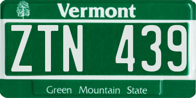 VT license plate ZTN439