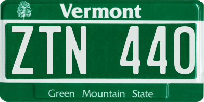 VT license plate ZTN440