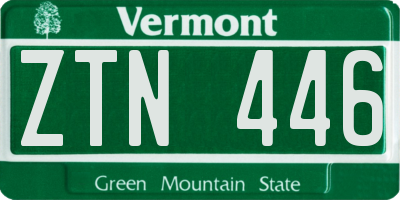 VT license plate ZTN446