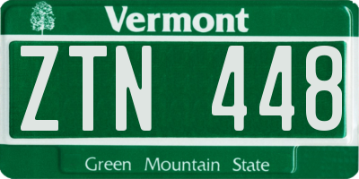 VT license plate ZTN448