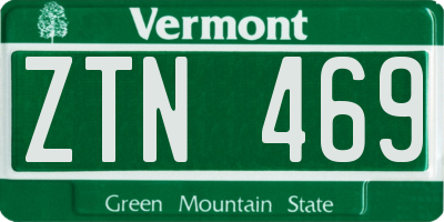 VT license plate ZTN469