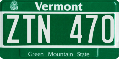 VT license plate ZTN470