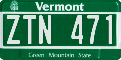 VT license plate ZTN471