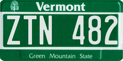 VT license plate ZTN482