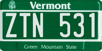 VT license plate ZTN531
