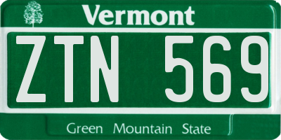 VT license plate ZTN569