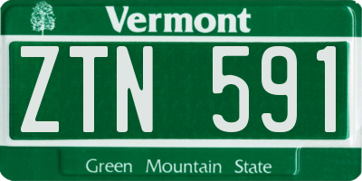 VT license plate ZTN591