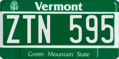 VT license plate ZTN595
