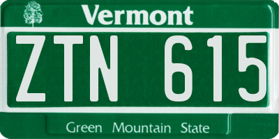 VT license plate ZTN615