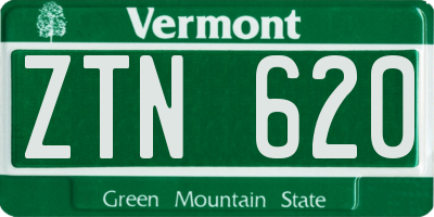 VT license plate ZTN620