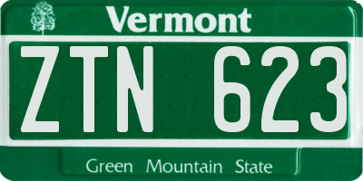 VT license plate ZTN623