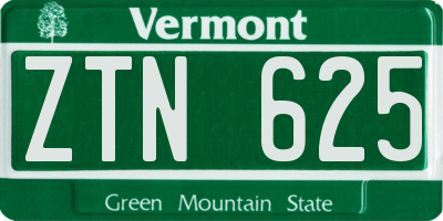 VT license plate ZTN625
