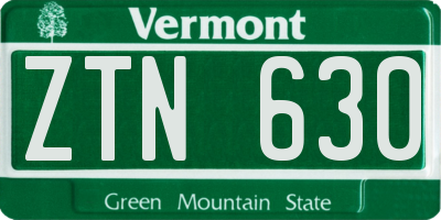 VT license plate ZTN630