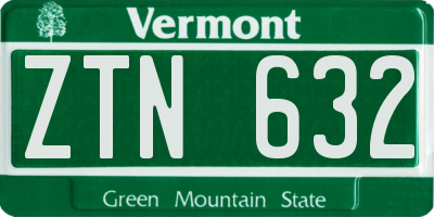 VT license plate ZTN632