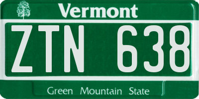 VT license plate ZTN638