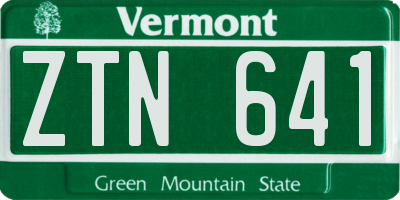 VT license plate ZTN641