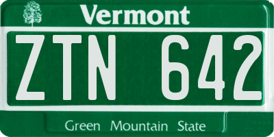 VT license plate ZTN642