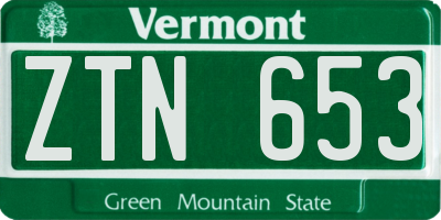 VT license plate ZTN653