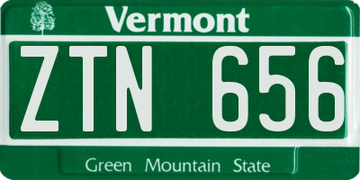 VT license plate ZTN656