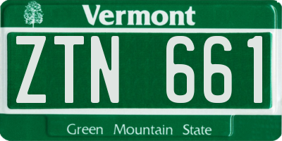 VT license plate ZTN661