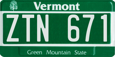 VT license plate ZTN671