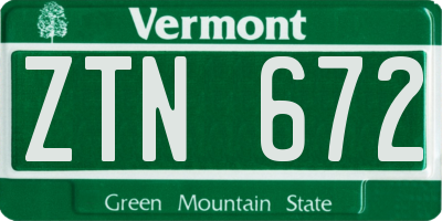 VT license plate ZTN672