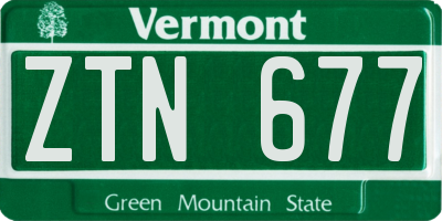 VT license plate ZTN677