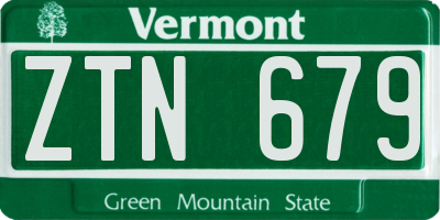 VT license plate ZTN679