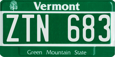 VT license plate ZTN683